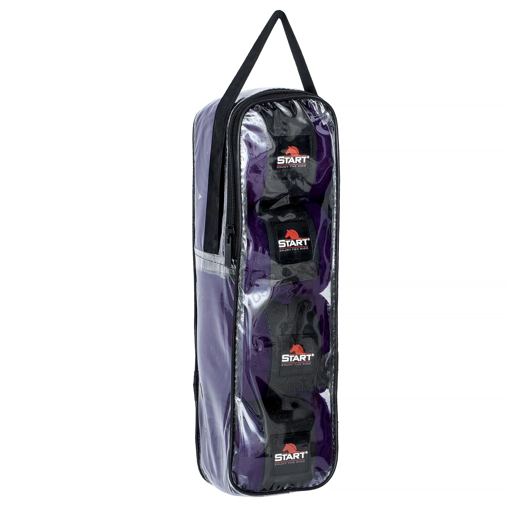 Start - Vendas elásticas para caballo, con cierre de y bolsa de almacenamiento, 4 unidades, color morado oscuro, 300 cm