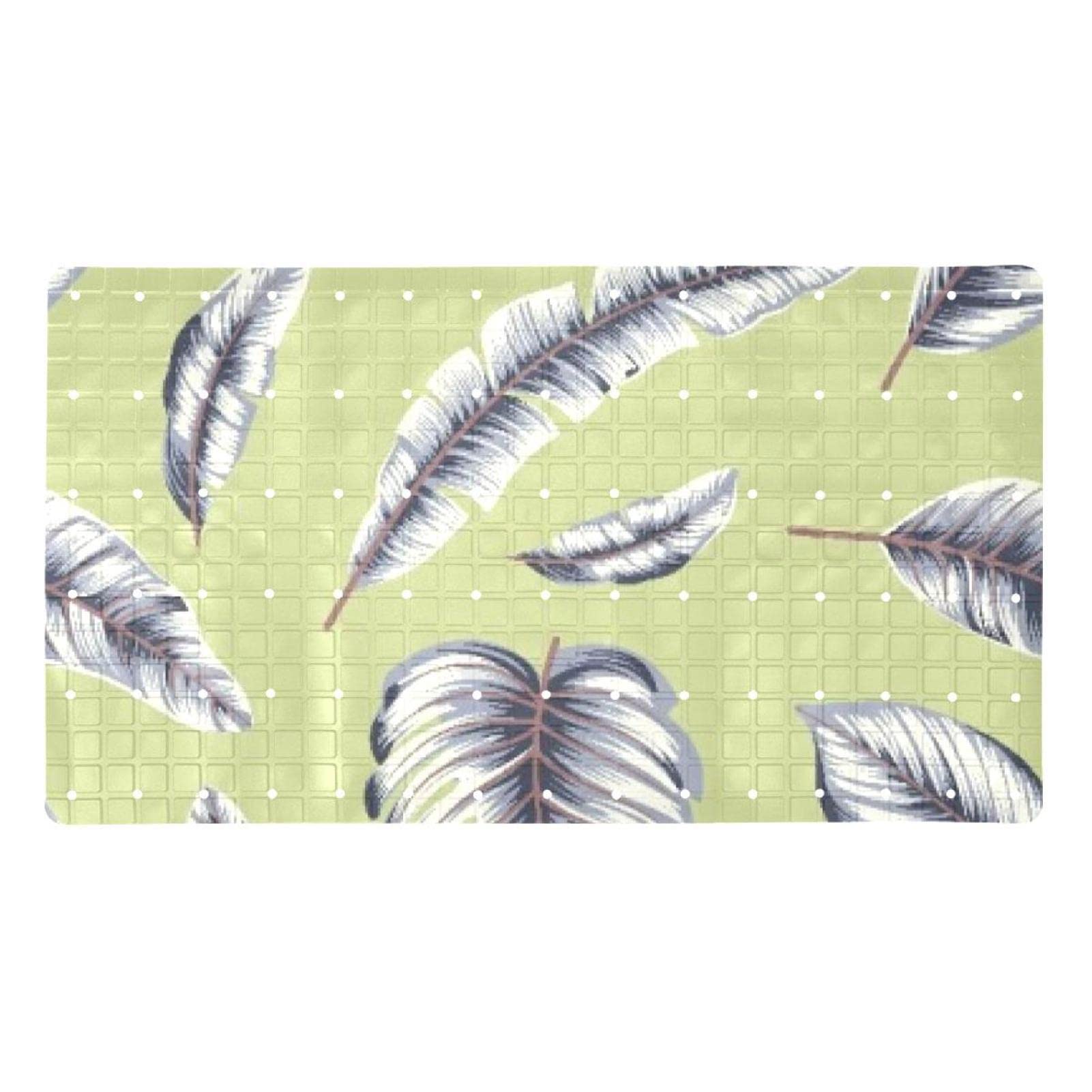 Tapis de bain antidérapant à ventouses avec trous de drainage lavable