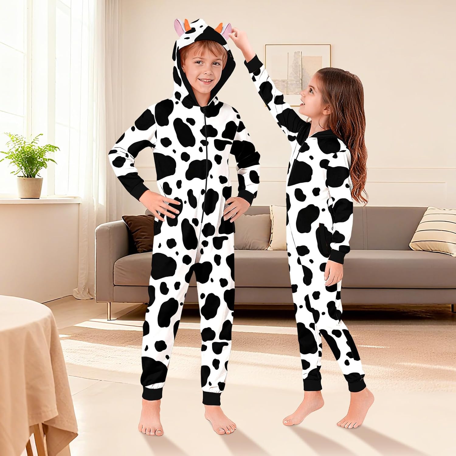 Christmas Family Pajamas Onesie Hooded Vacation Novelty Allover Pattern Sleepwear for Men Women Kids
