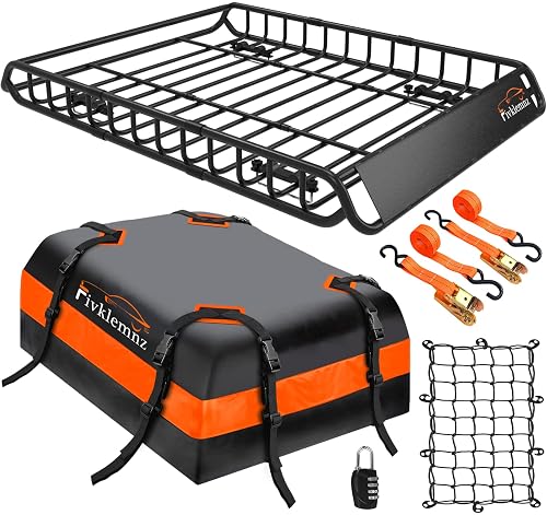 FIVKLEMNZ Car Rooftop Cargo Carrier Roof Bag Waterproof for All
