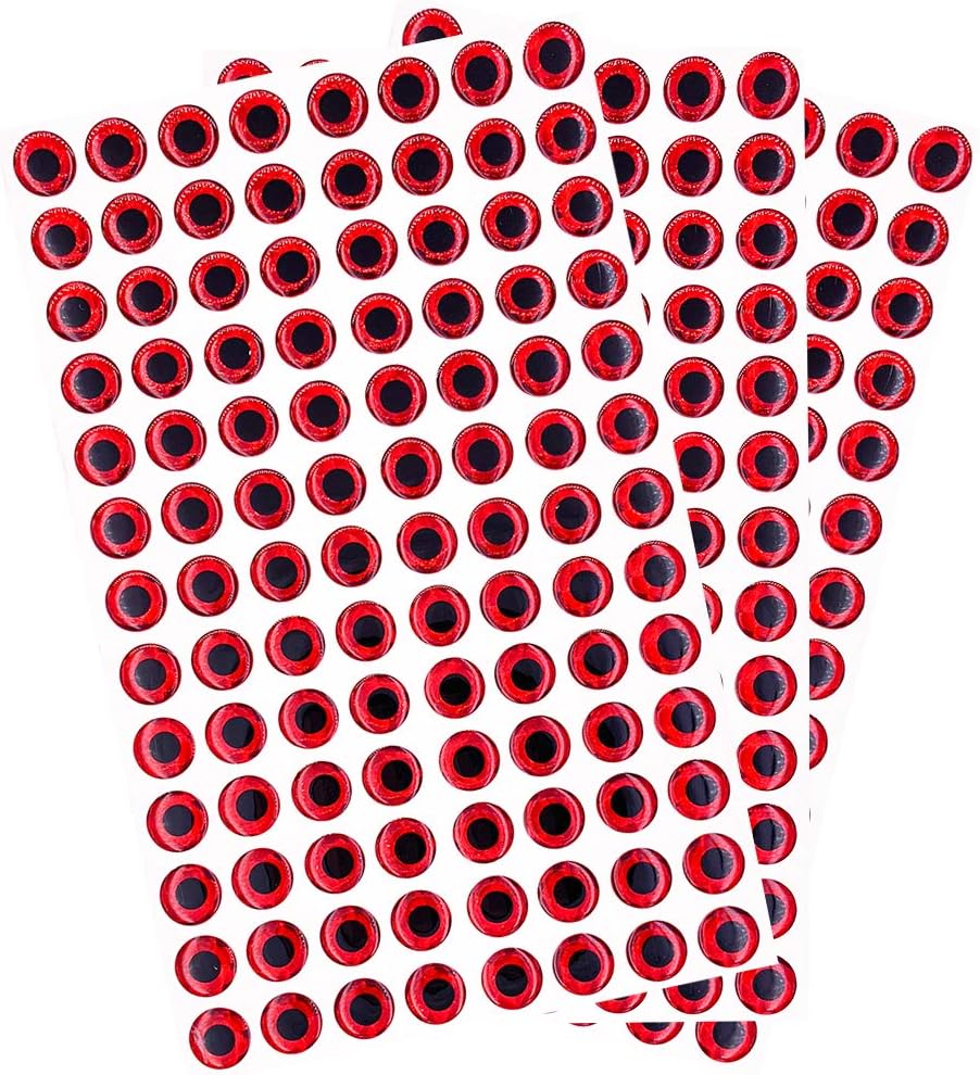 Sanhu 3D Fish Lure Eyes 12mm Red 300 Pieces