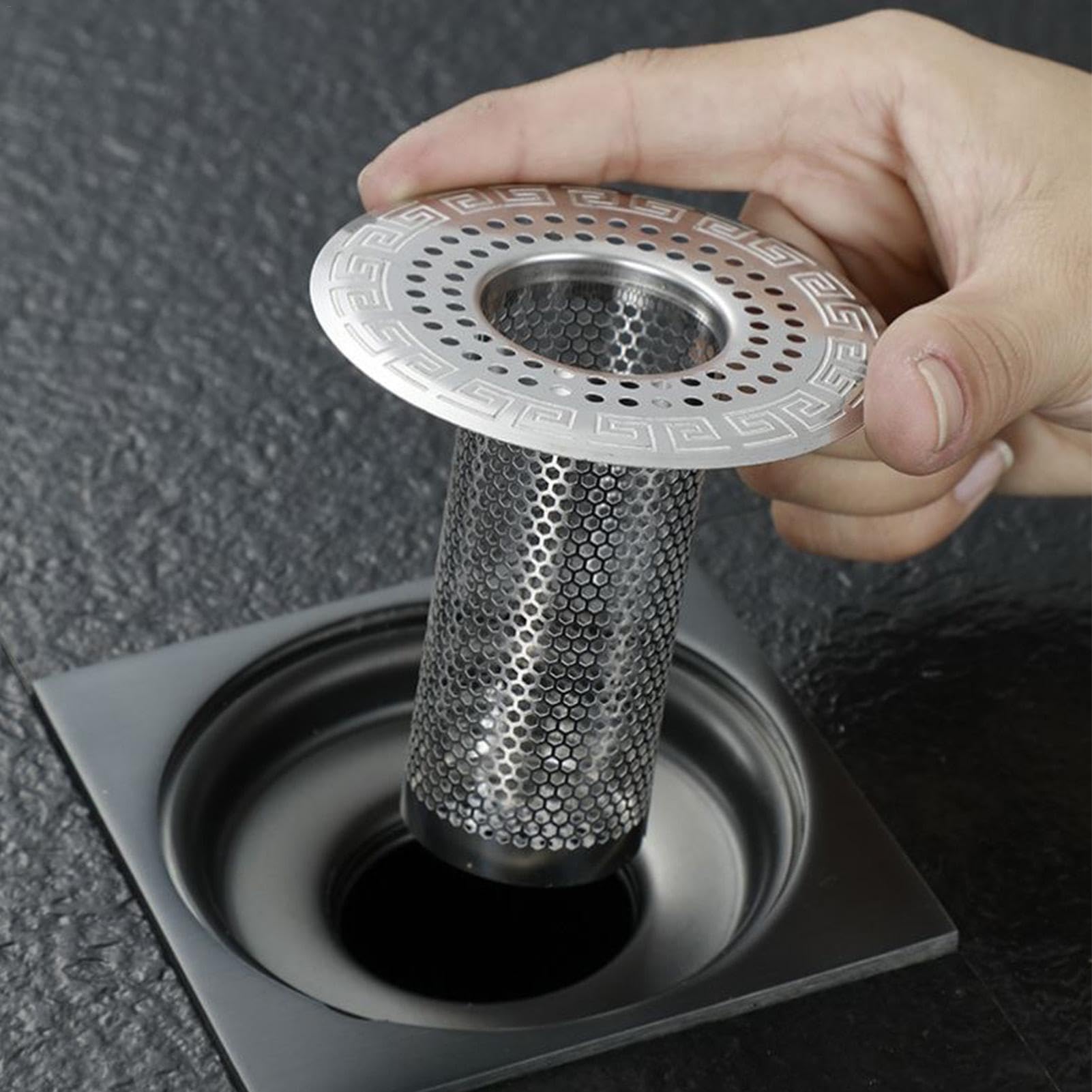 Wegwerp Doucheafvoer Haarvanger Haarstopper Zeef Filter Anti-verstopping Mesh Stickers Voor Douche Bad Gootsteen Badkamer Keuken(Round 50's