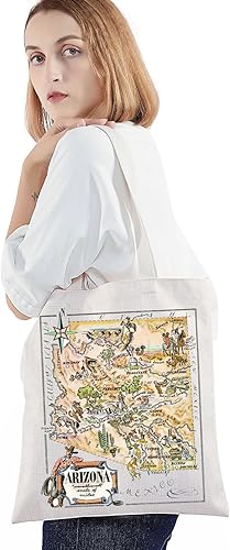 Miniatura 3 de BWWKTOP Arizona State Tote Bag Arizona Souvenirs Regalos Arizona Bolsa de comestibles reutilizable Arizona Regalos de viaje Arizona