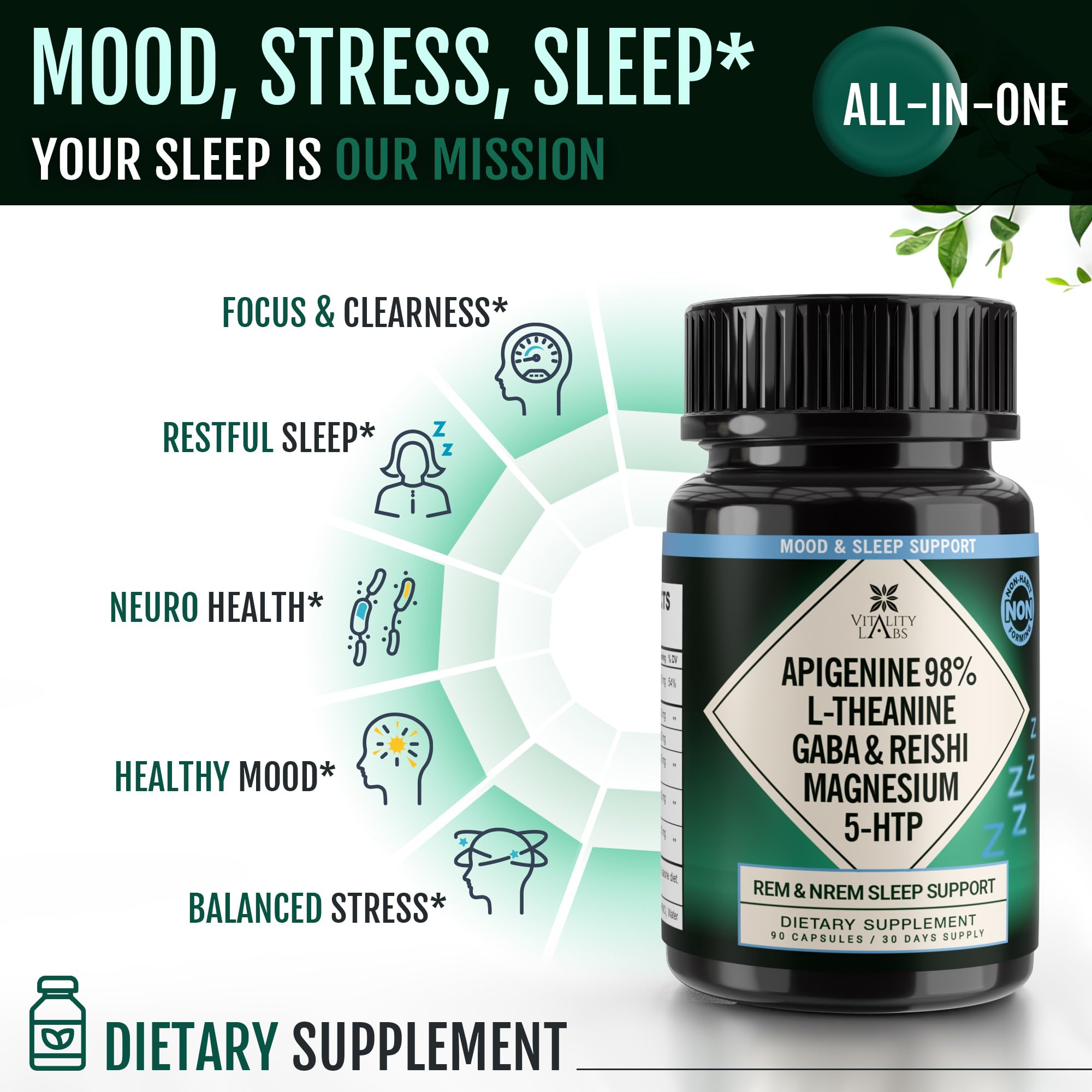 Natural Sleep Aid Support for Adults - Melatonin-Free Herbal Supplement — Amazon image 5