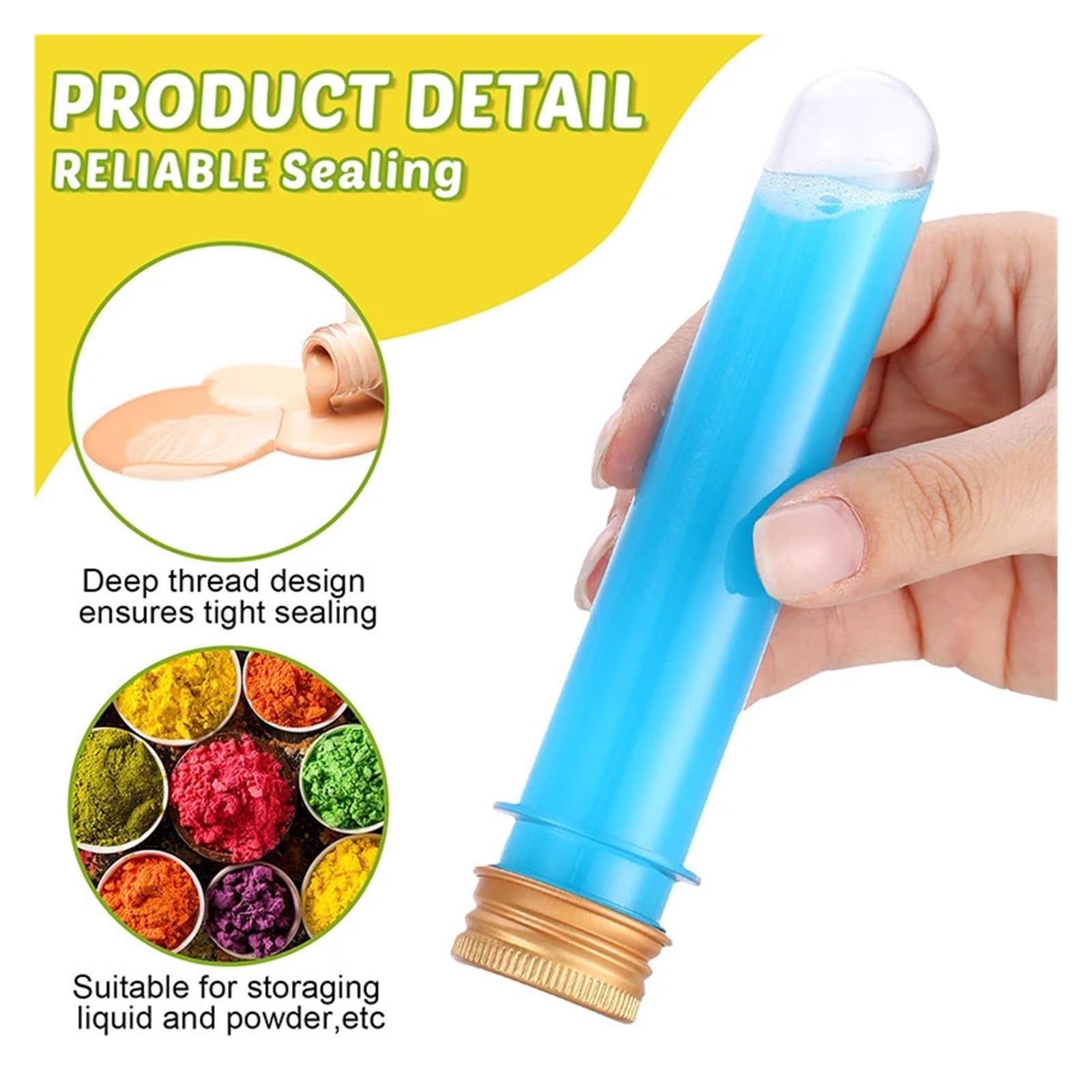 yingyingjia 10 Szt. 40 Ml Plastikowa Probówka Kapsułka Kabel Danych Słuchawki Maska ​​na Twarz Cukierki Sznurowadło Cylindryczna Przezroczysta Butelka Opakowaniowa