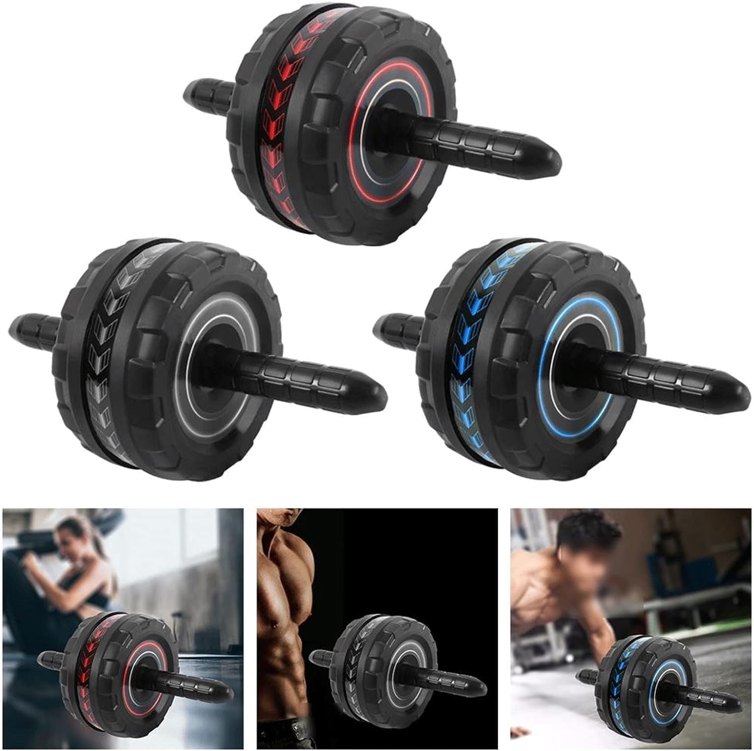 Koło rolkowe Abs Antislip-oefeningsroller Buikwiel Buikoefeningsroller Body Fitness Krachttraining Dubbel Ab-rollerwiel Prezent
