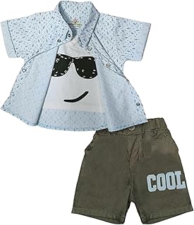 Baby Shoora Boys Set Of 2 Pieces Half Sleeves Shirt&Short Printed Cool Set Of 2 Pieces Half Sleeves Shirt&Short