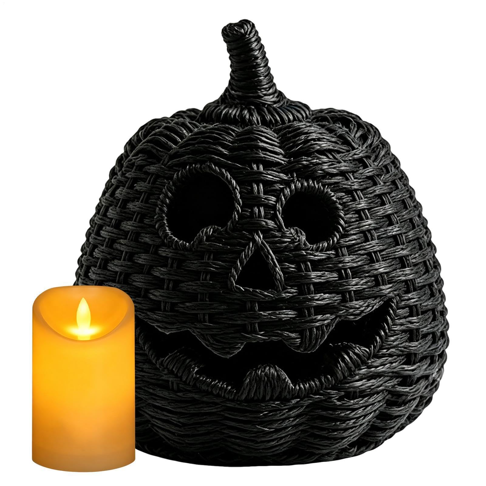 Geflochtener Halloween-Kürbis LED-Kerze Halloween-Aufbewahrungsbox