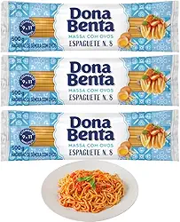 Kit Com 3 Pacotes de Macarrão Espaguete Dona Benta 500g Massa Com Sêmola e Ovos Cozimento de 9 a 11 Minutos