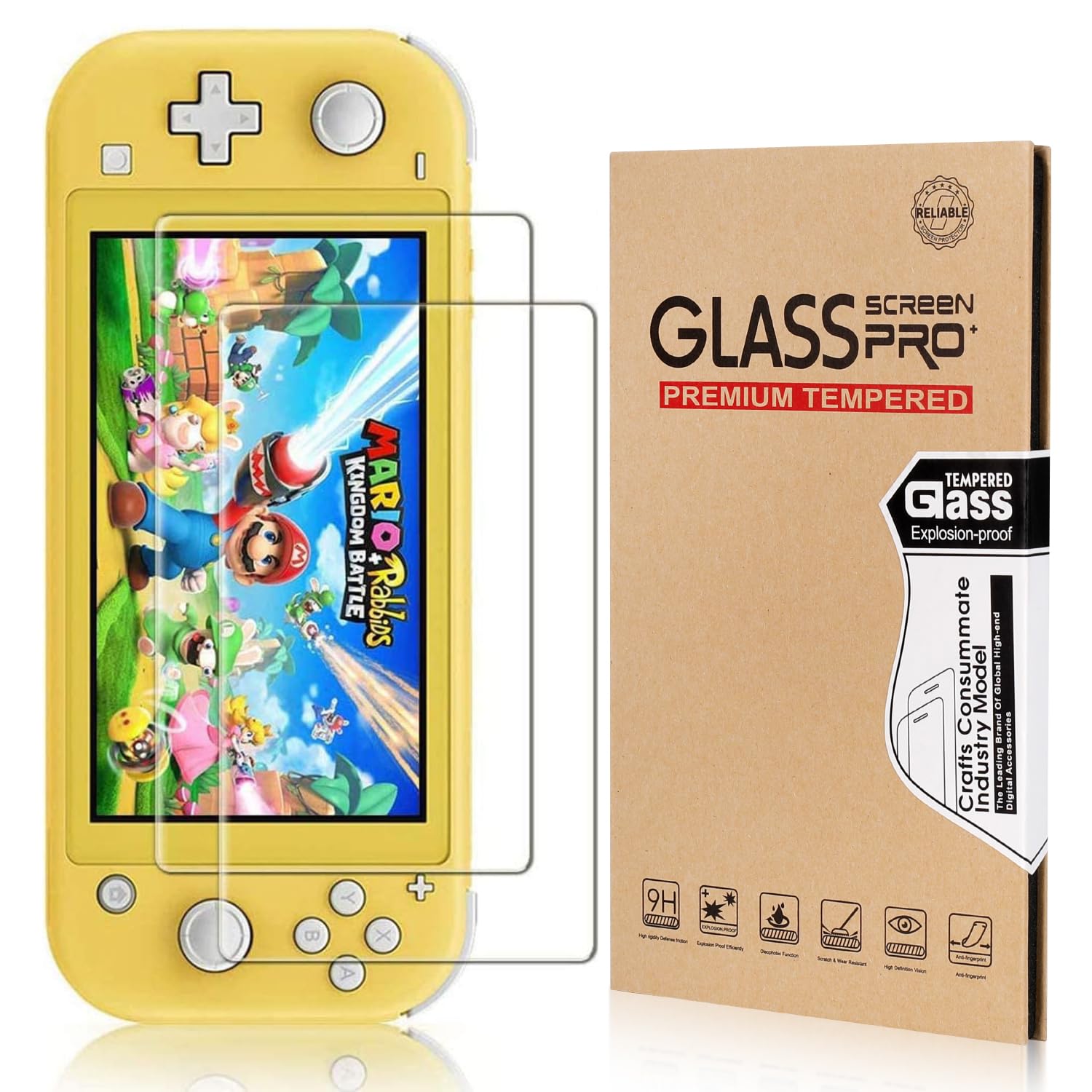 BJKing [2 Pack] Screen Protector Tempered Glass for Nintendo Switch Lite, Transparent HD,High Definition,Clear Anti-Scratch with Anti-Fingerprint Bubble-Free for Switch Lite 2019