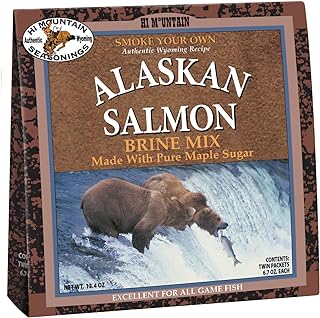 Hi Mountain Seasonings Fish Brine Mix | ALASKAN SALMON | Salmon Brine for Smoking | Create Delicious Smoked Salmon | Includes Two Brine Seasoning Packets