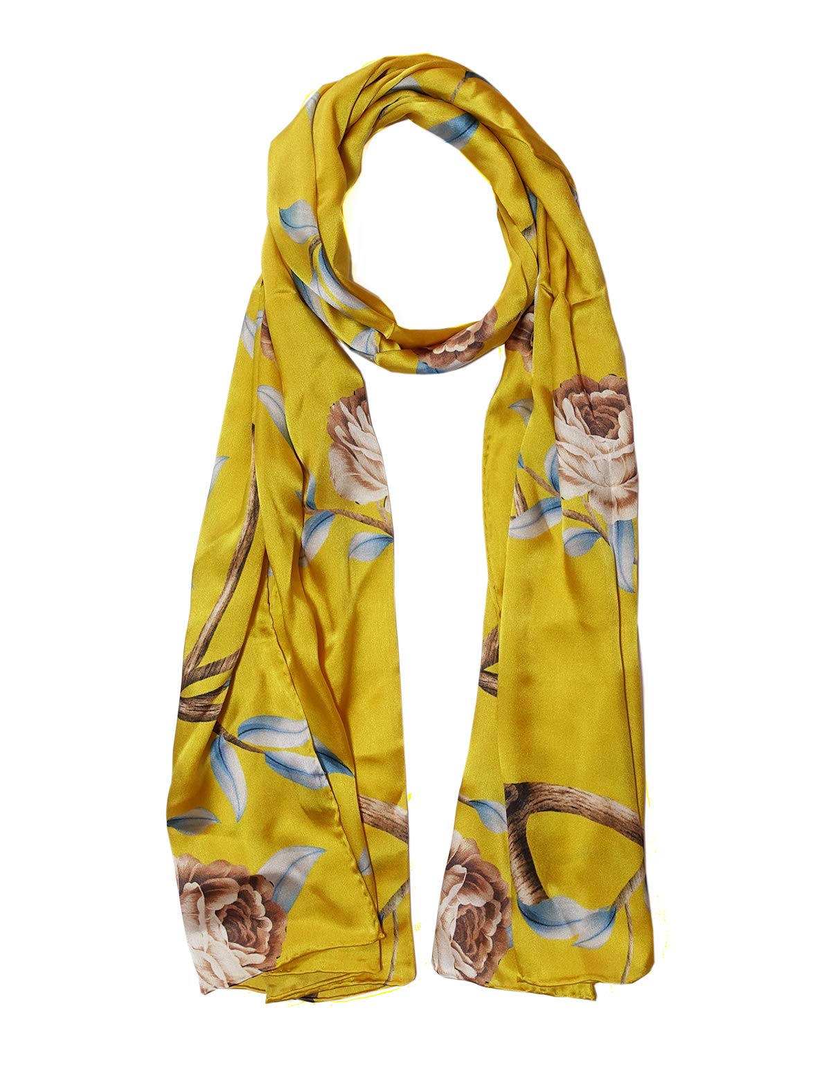 Sciarpa da donna in 100% seta, leggera, in raso, 150 x 50 cm Color015 90