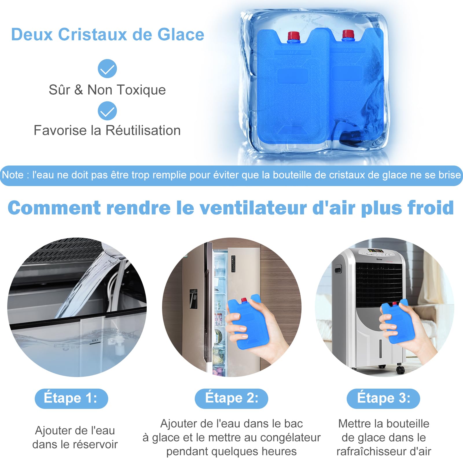 GOPLUS Rafraichisseur d’Air 5 en 1 avec Télécommande, Climatiseur Mobile sans Évacuation, Réservoir d’Eau 7L, Refroidissement,Chauffage,Purification,Ventilateur, Minuterie 8H, Silencieux, Chambre