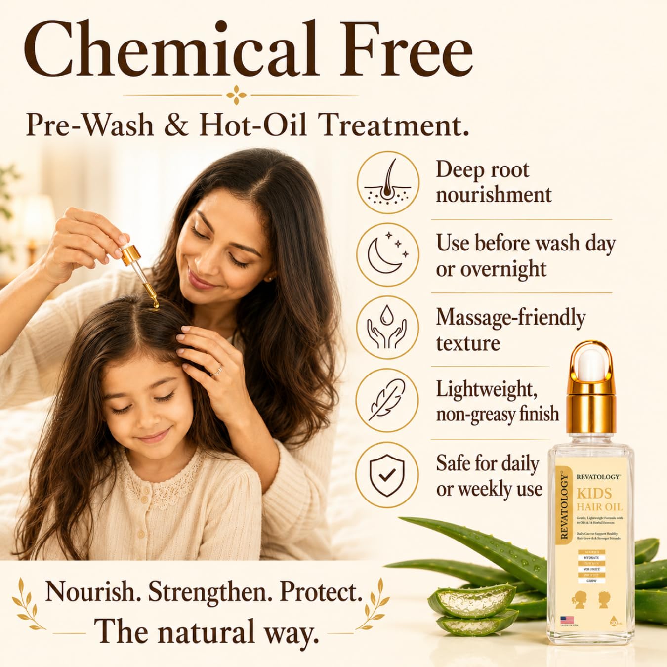 REVATOLOGY Kids Hair Growth Oil for Babies and Toddlers, 26 Botanicals
