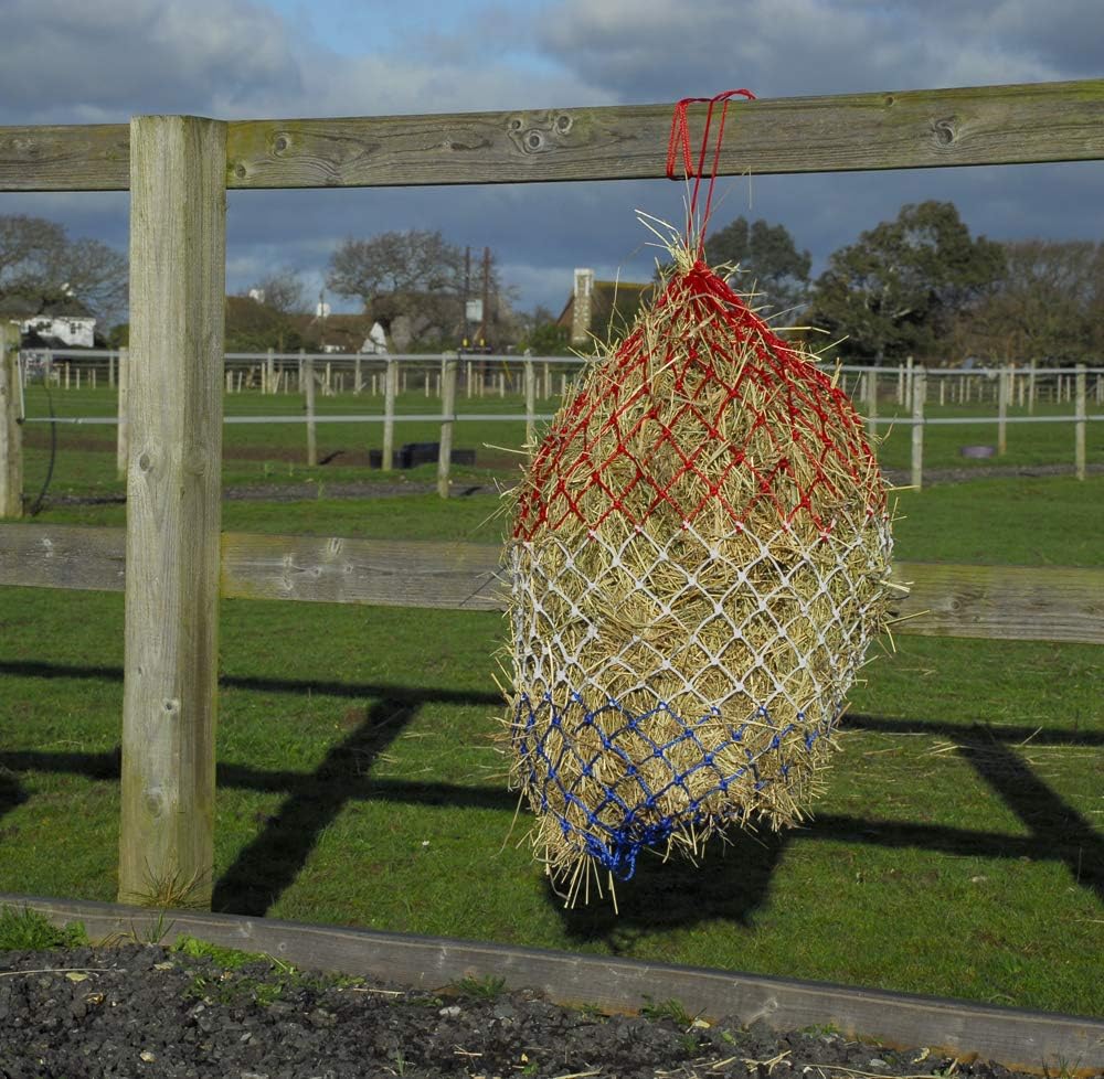 Rhinegold Monarch Small Hole Haynet-44-Red/White/Blue