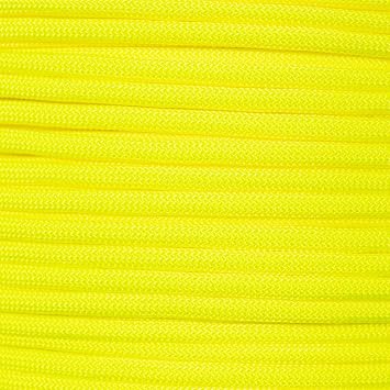 PARACORD PLANET 10 20 25 50 100 Foot Hanks and 250 1000 Foot Spools of Parachute 550 Cord Type III 7 Strand Paracord Neon Yellow 100 Feet