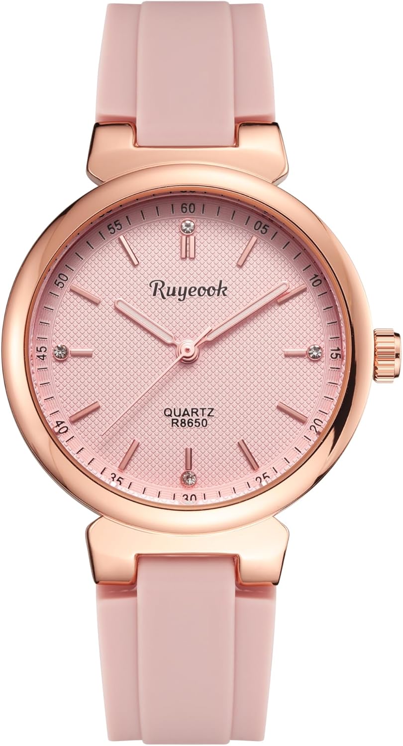 Ladies Quartz Waterproof Watch, Silicone Band Analog Casual Fashion Sport Wrist Watch Gift for Nurse Women