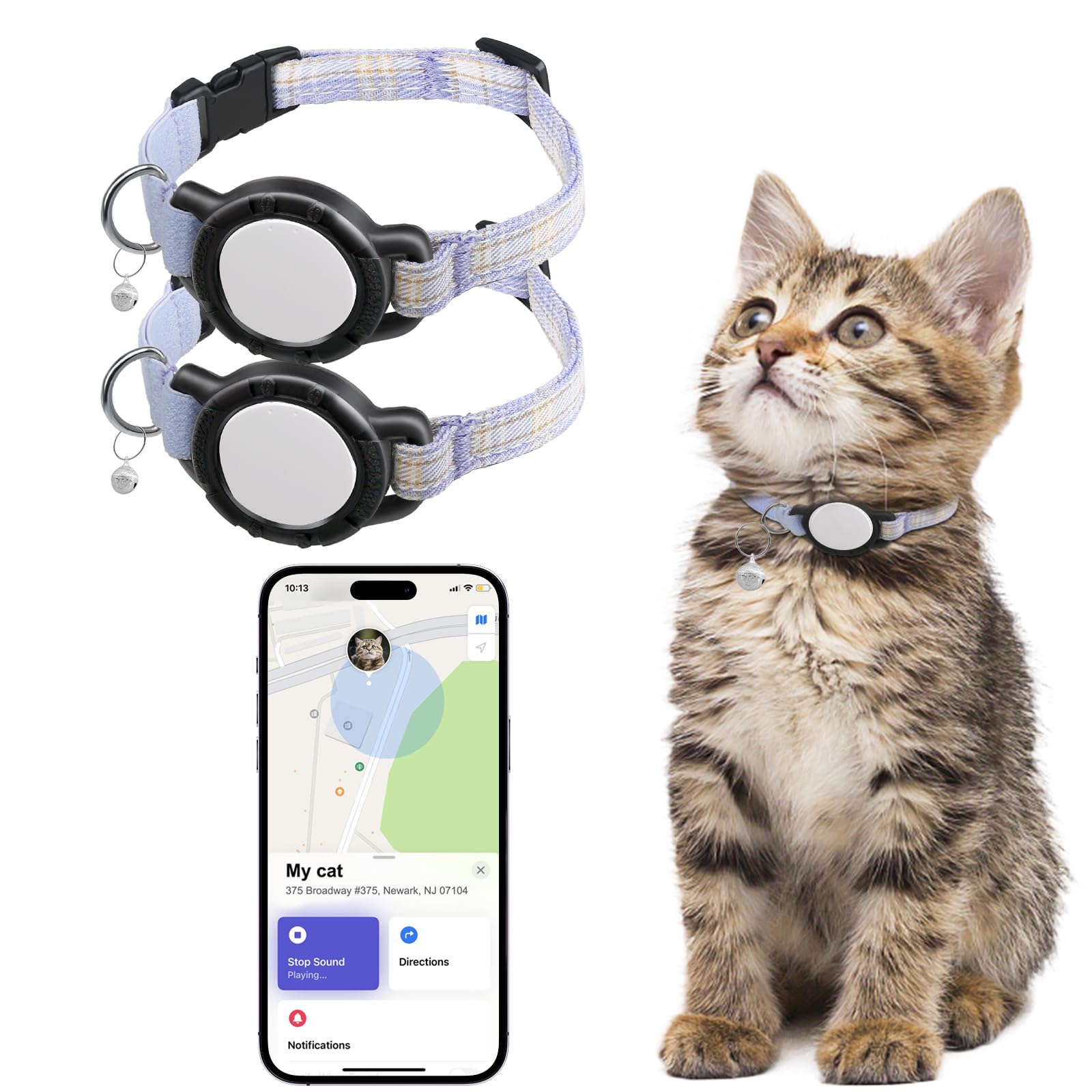 JIARUI 2er-Pack Echtzeit-GPS-Tracker fr Katzen mit Apple Find My