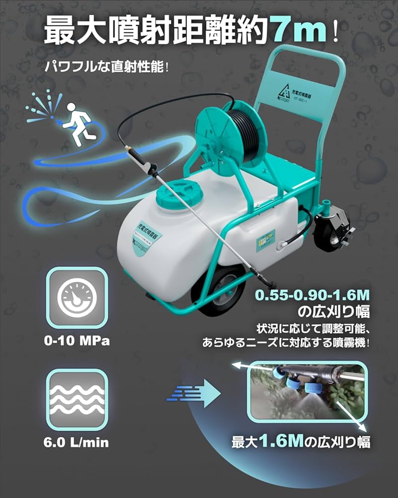 Amazon.co.jp: 噴霧器 電動 充電式 60Lタンク付き噴霧機 流量6.0L/min Amazon.co.jp: 噴霧器 電動 充電式 60Lタンク付き噴霧機 流量6.0L/min