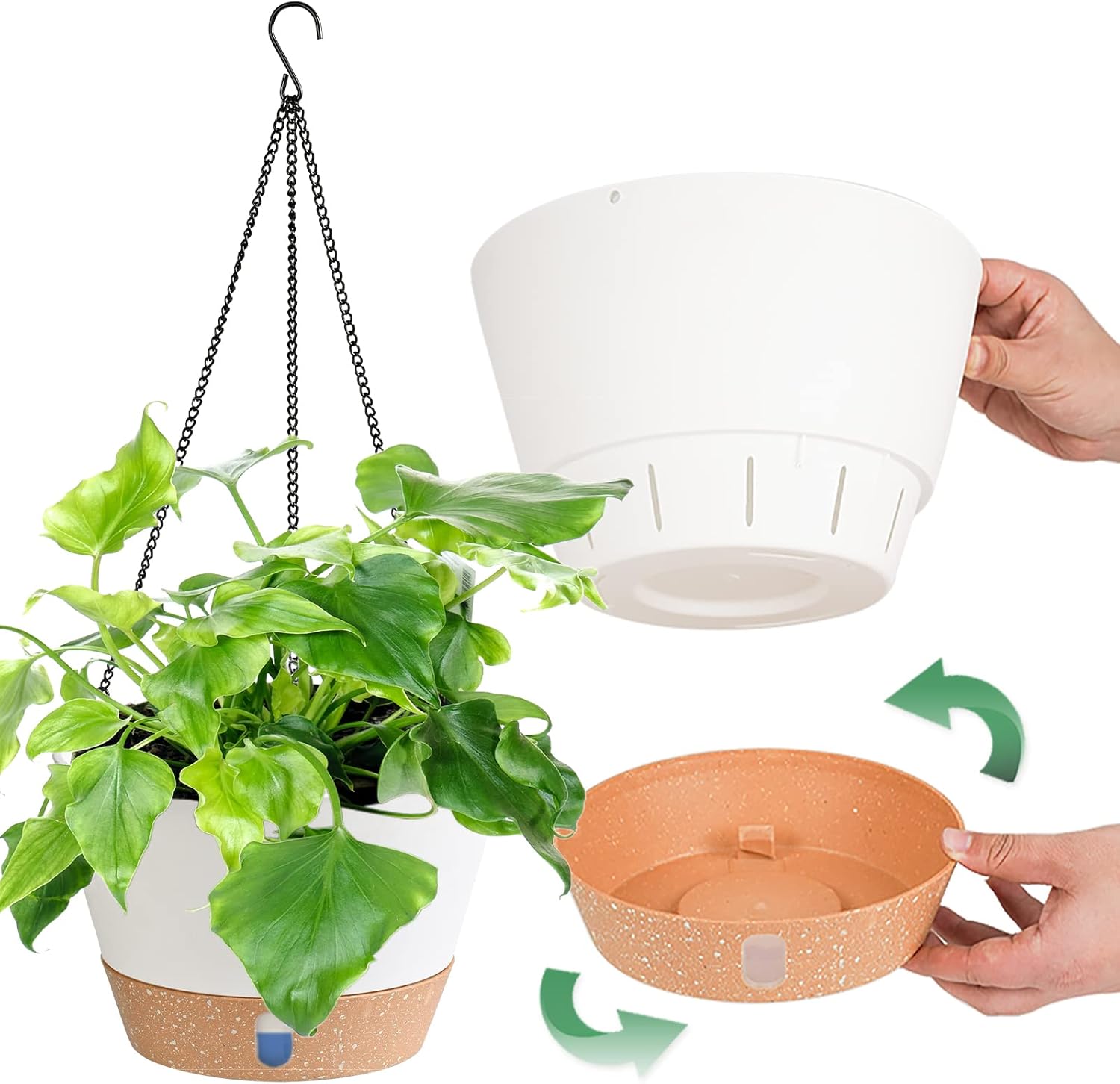 2 Pack hanging planter 10 Inch hanging planters for indoor