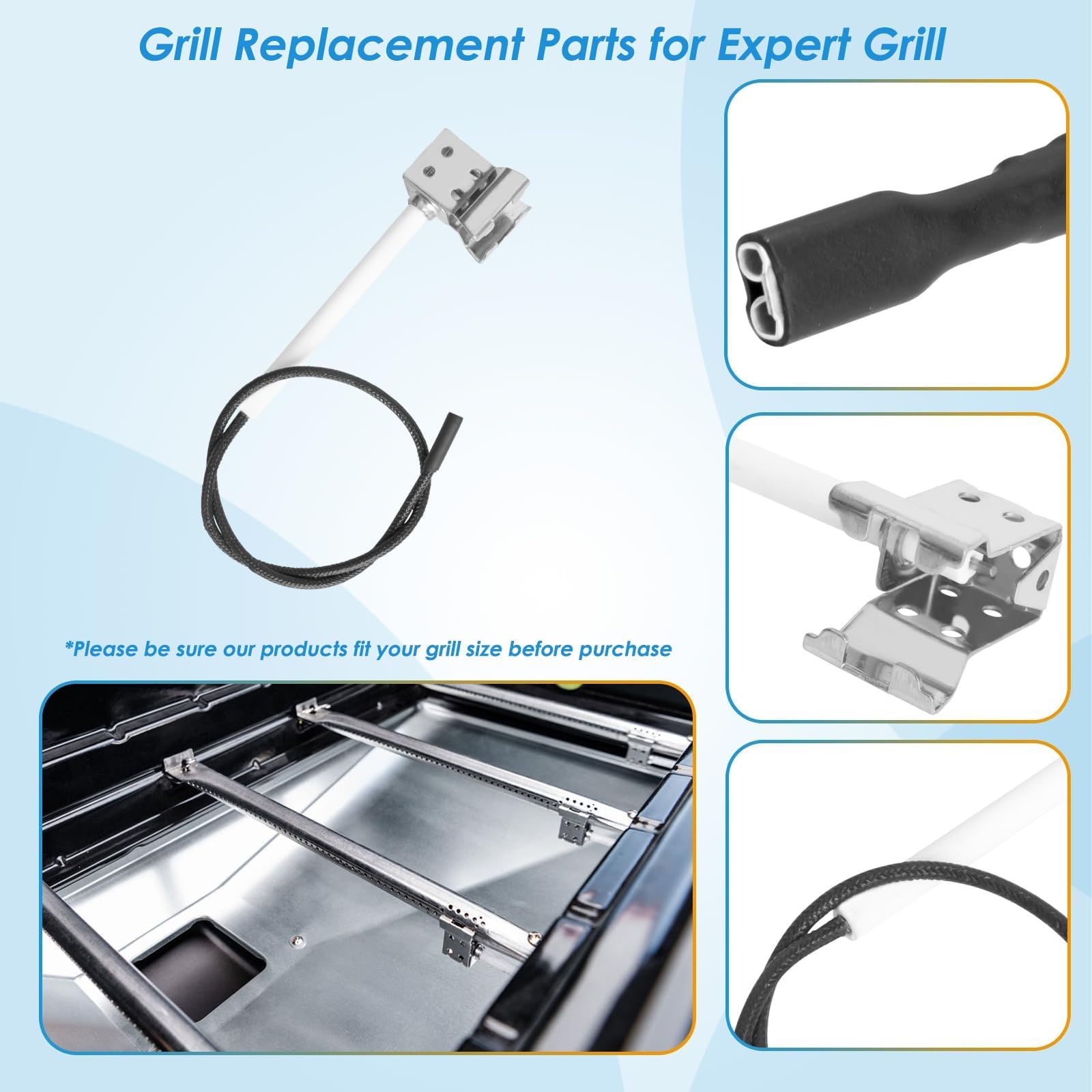 Kit de piezas de repuesto para parrilla Expert de 4 quemadores 720-0789H, protector térmico y kit de quemador para piezas de parrilla Expert 720-0789H, piezas de repuesto para parrilla