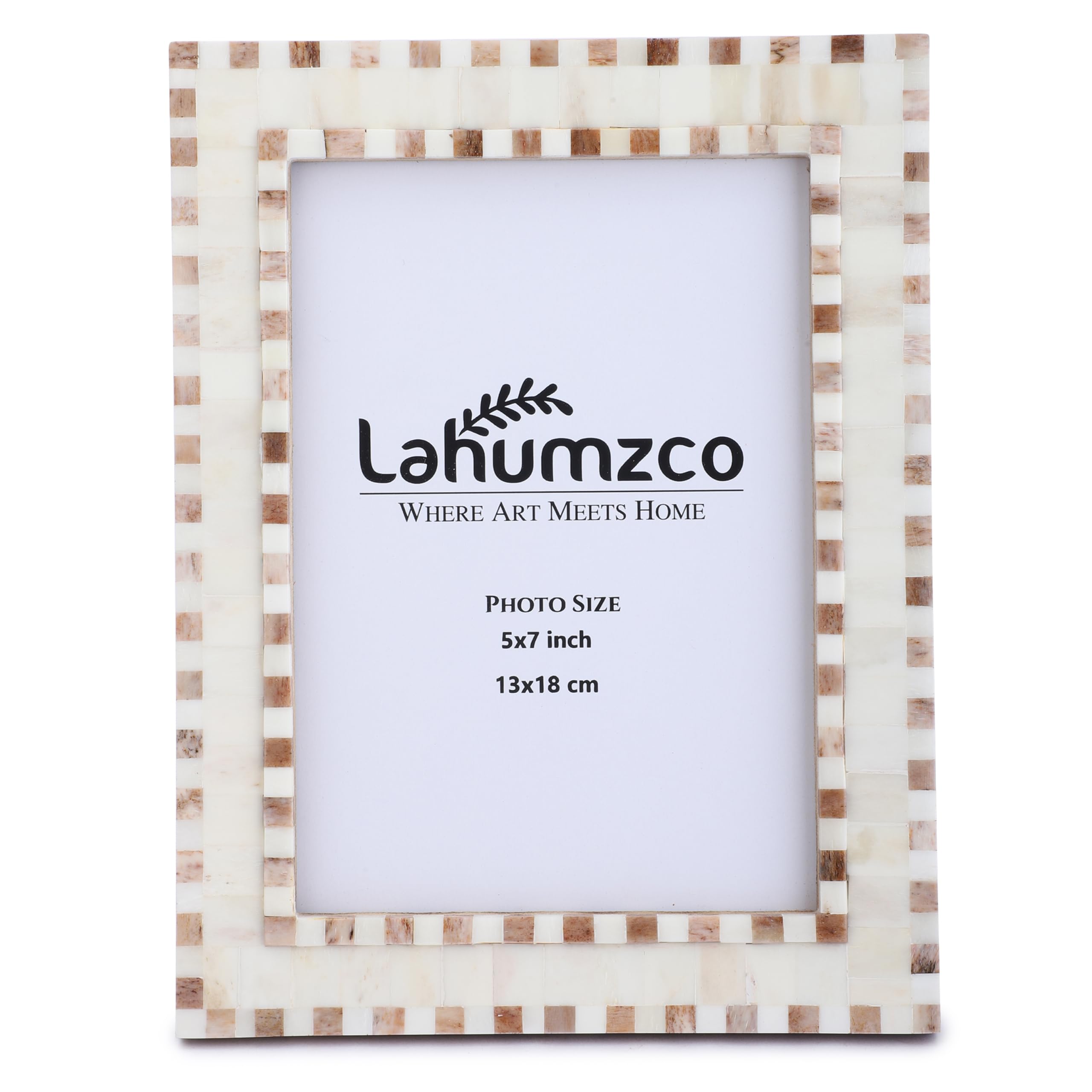 Photo 1 of Lahumzco Bone Picture Frame, Checkered Pattern, 5x7 Inches