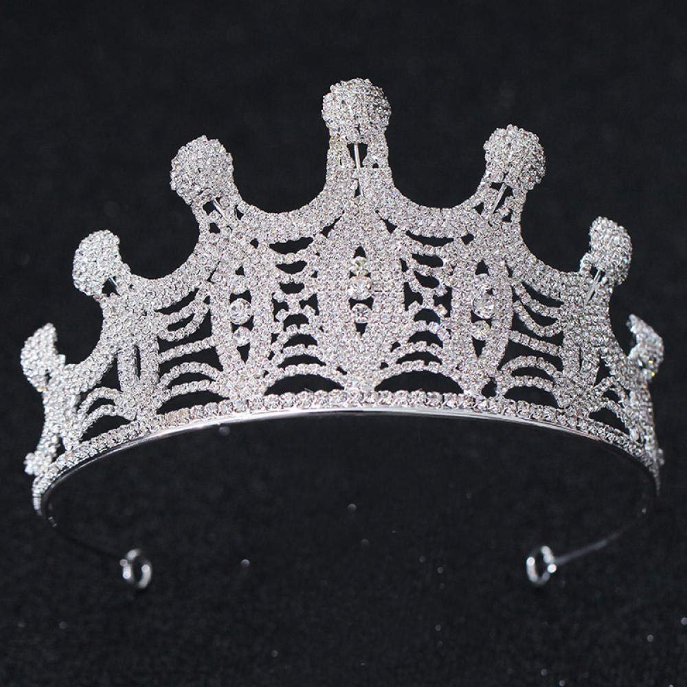 Tiara, stop strasu, biżuteria na głowę dla panny młodej, błyszcząca, srebrna, prosta, modna ozdoba na wesele, ozdoba do włosów, w stylu vintage, opaska na czoło na imprezę