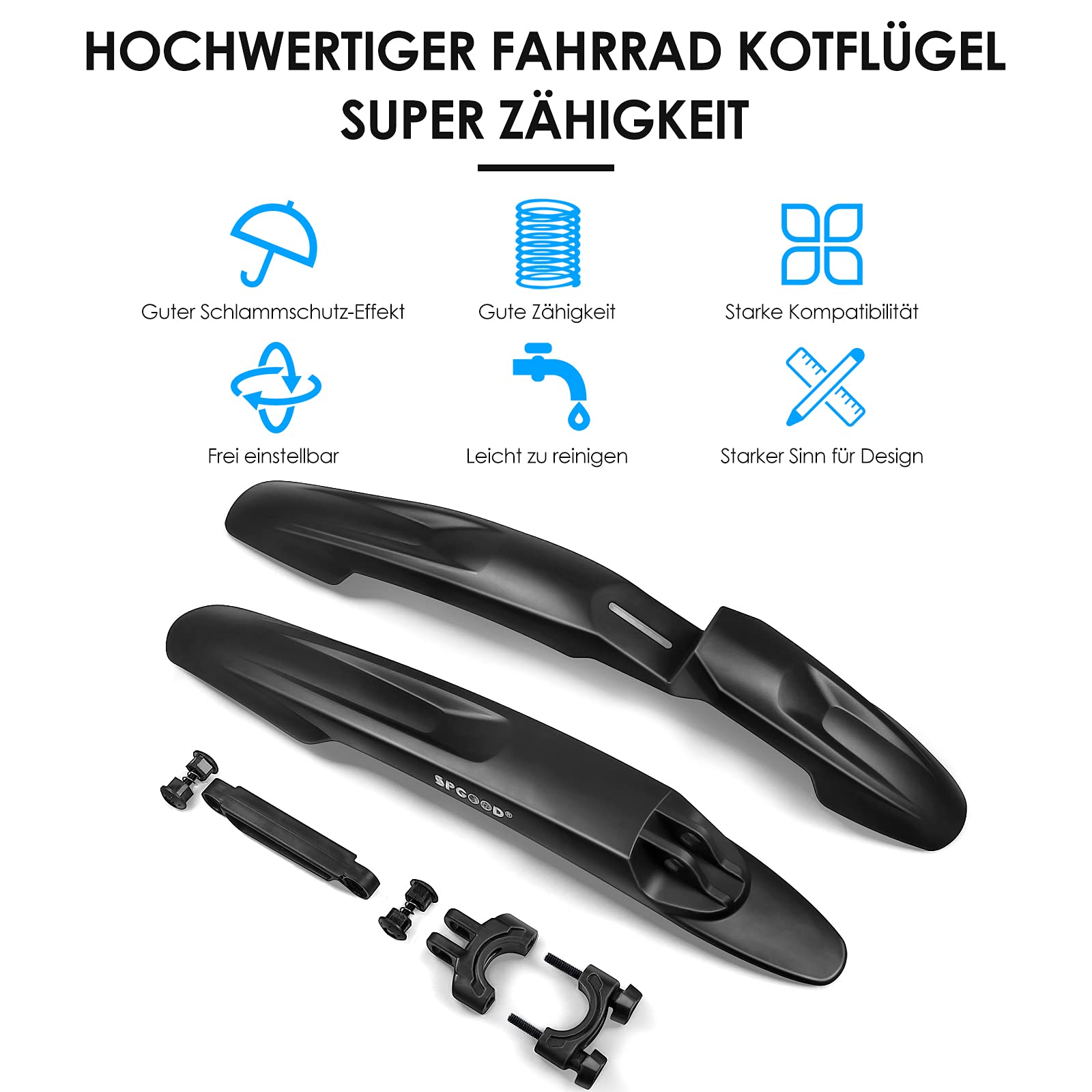 SPGOOD Fahrrad Schutzblech Set [24-29 Zoll] - Universal Fahrradschutzblech