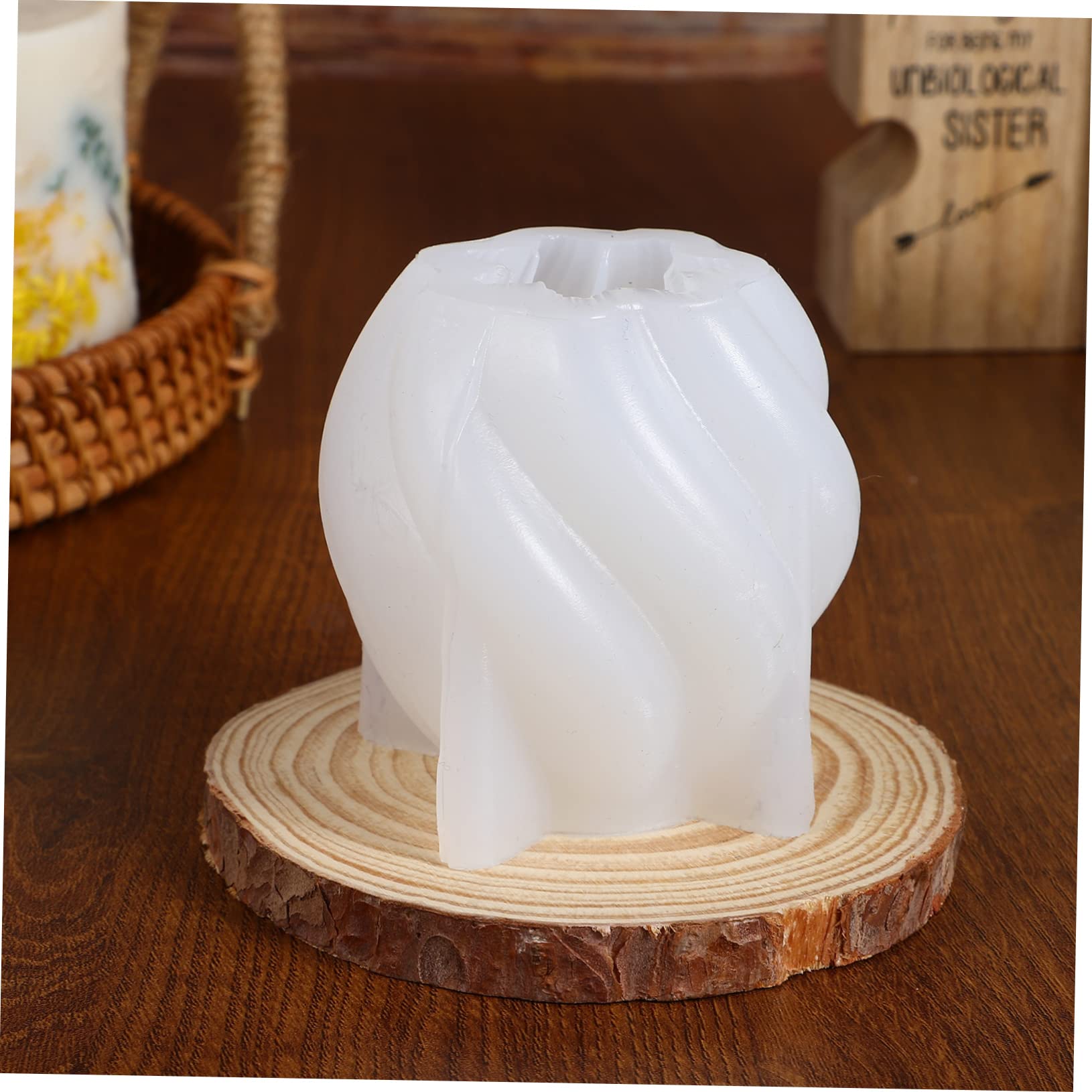 4 Piezas Molde para Velas de Aromaterapia de Silicona Moldes de Onda Pequeña para Hacer Jabón y Velas para Manualidades
