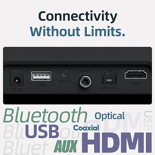 Miniatura 2 de KOOSODIO Barra de sonido pequeña para TV con HDMIOptRCACoax (cable incluido) y conexión AUXUSB y Bluetooth inalámbrico 5.0, altavoz compacto para