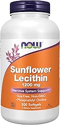 NOW Supplements, Sunflower Lecithin 1200 mg with Phosphatidyl Choline, 200