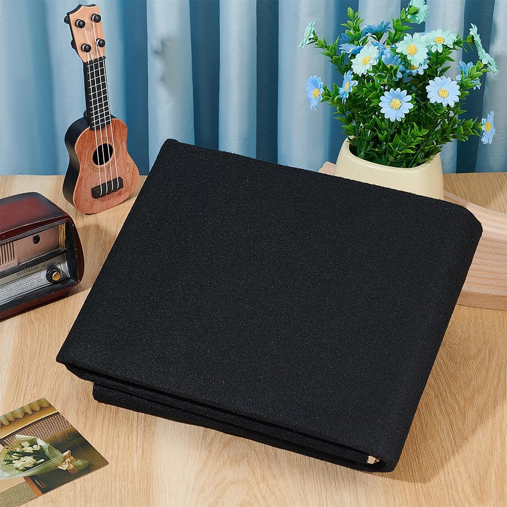 OLYCRAFT 39.4x39.4 Inch Black Subwoofer Box Carpet 1.5mm Thick Self-Adhesive Felt Sheet Trunk Liner Carpets with Black Adhesive Back Underfelt Carpet for Speaker System Coverage Area and Car Interior
