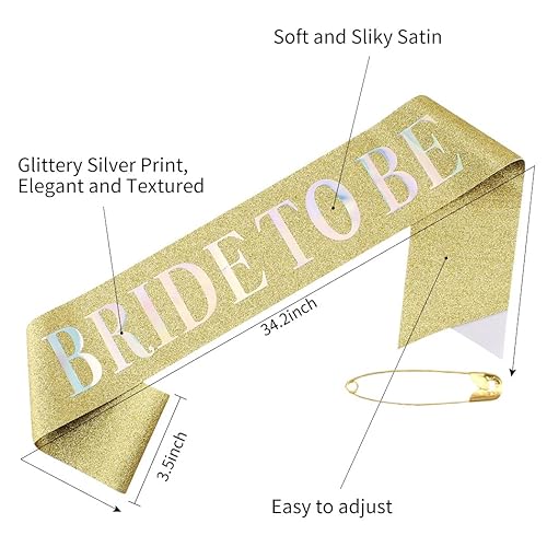 Miniatura 5 de CURASA Decoraciones de despedida de soltera, tiara de novia para ser y novia para ser banda y velo, regalos de despedida de soltera para novia,