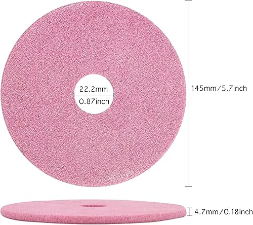 Miniatura 2 de Paquete de 2 discos de muela de afilado de cadena de motosierra de piedra de cerámica de 5-34 pulgadas por 316 pulgadas (5.709 x 0.874 x 0.185 in)