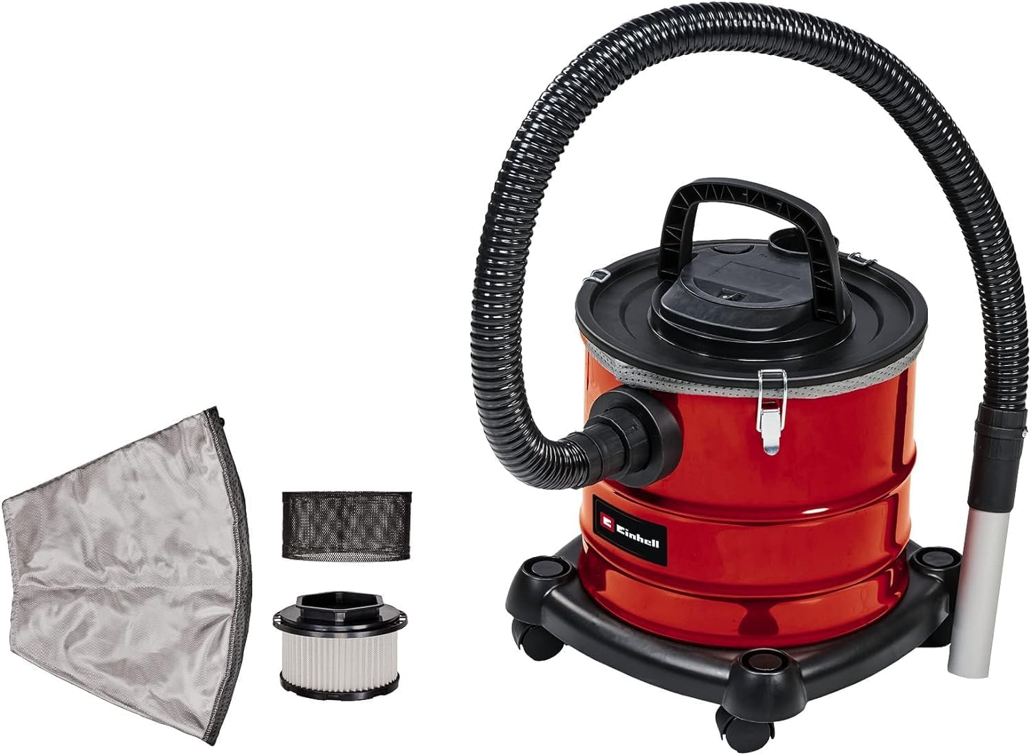 Einhell Ash Vacuum 1250W for Wood Burner Ashes With Fine Dust Filter, 20L Metal Tank With Carry Handle, 1M Hose and Aluminium Suction Nozzle TC-AV 1720 DW