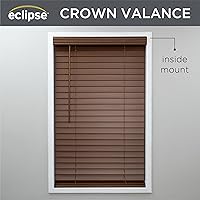 Vista 4 de Eclipse Persianas de madera falsa de 2 pulgadas, 29 x 72 pulgadas en roble oscuro - Persianas sin cordón, certificadas como seguras para niños