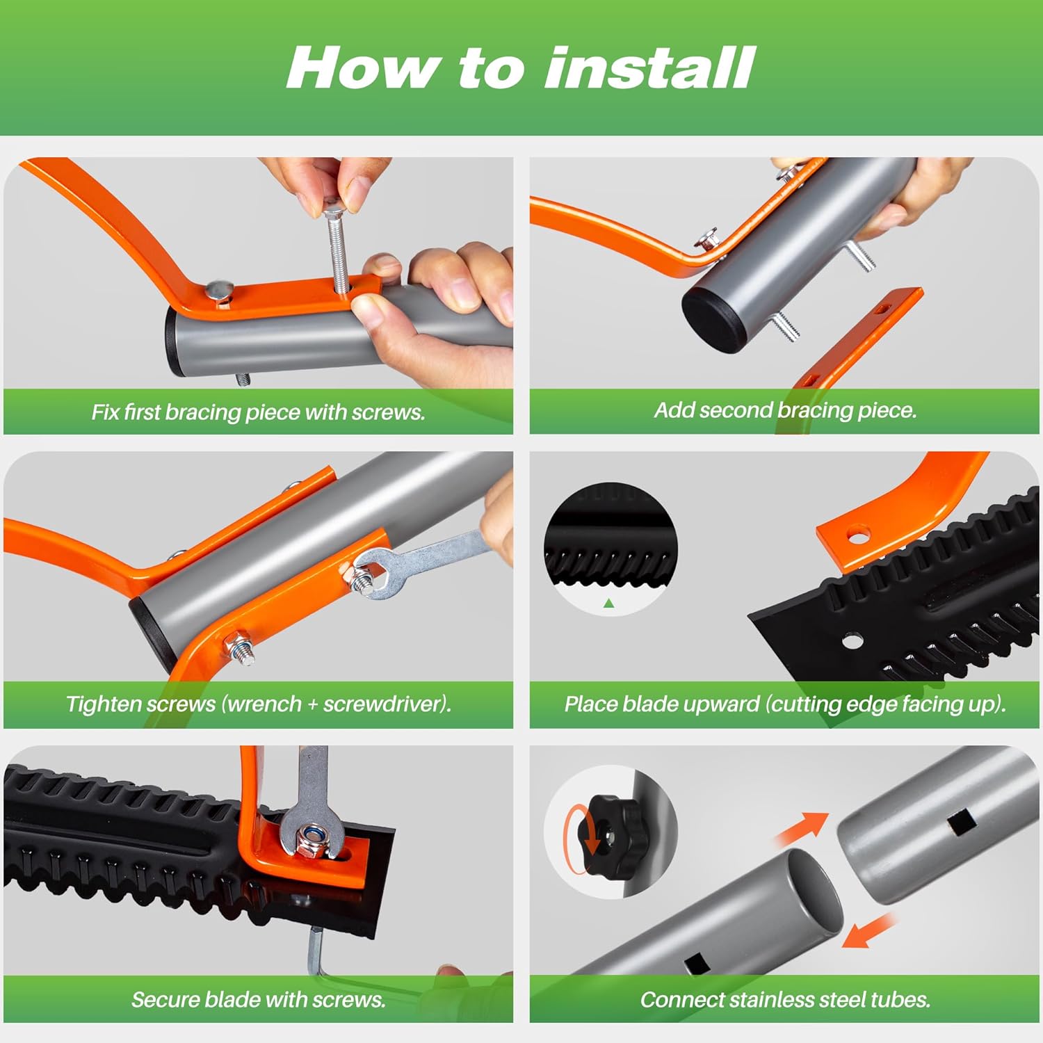 Walensee Weed Grass Cutter with Serrated Double-edged Sharp Blade Manual Grass Whip with 30 Inch Steel Handle Cut Overgrown Weeds Cutting Hand Tool Steel Sod Cutter for Garden, Yard, Field and Ditches