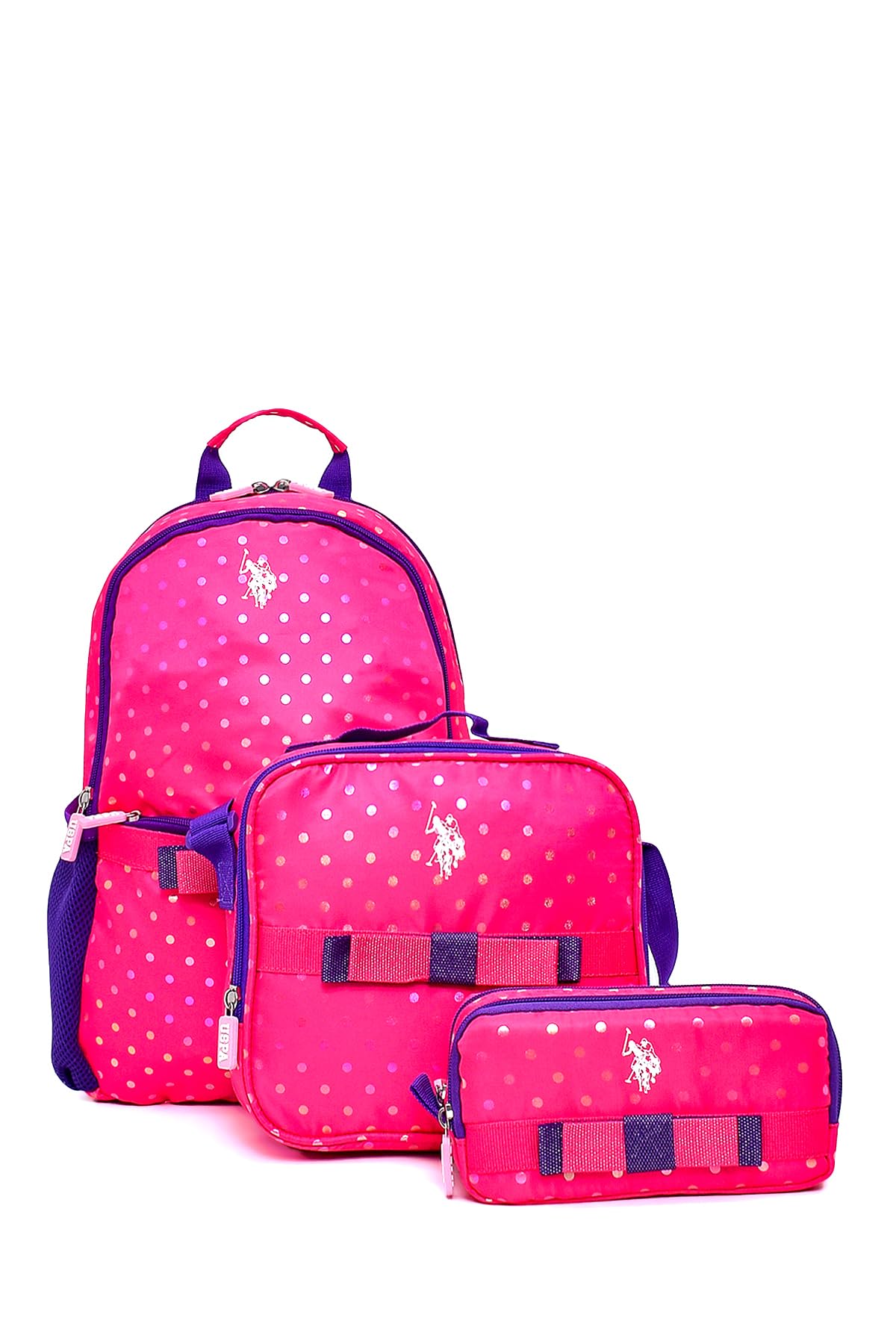 U.S. POLO ASSN. U.S. Polo. Assn. Kız Çocuk Okul Çanta Seti Plset242939495,Pembe Tek Ebat
