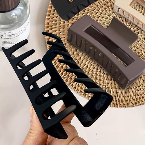 Miniatura 3 de Paquete de 6 pinzas para el cabello de 4 pulgadas para cabello grueso, pinzas de pelo mate grandes para mujeres, pinzas de plátano de sujeción fuerte