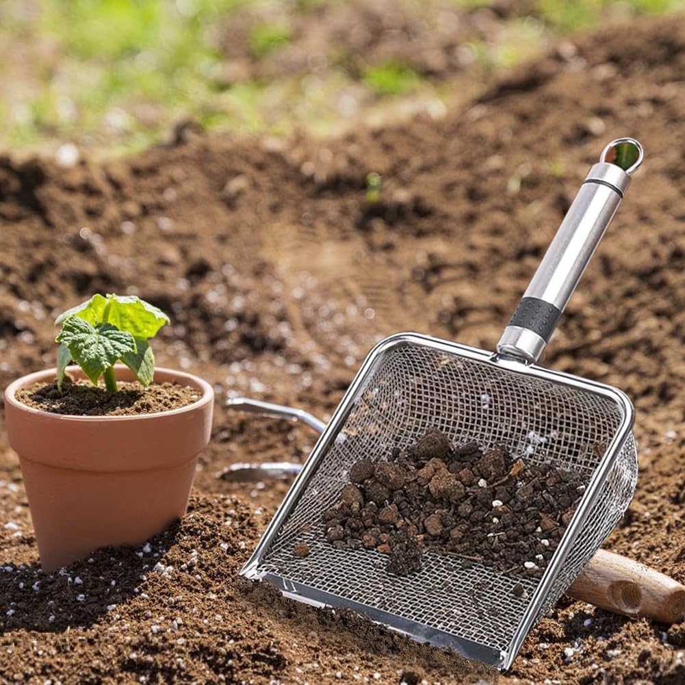 Gartensieb Set 4-teilig - Edelstahl Siebe Mit Griff 2-5mm Maschen