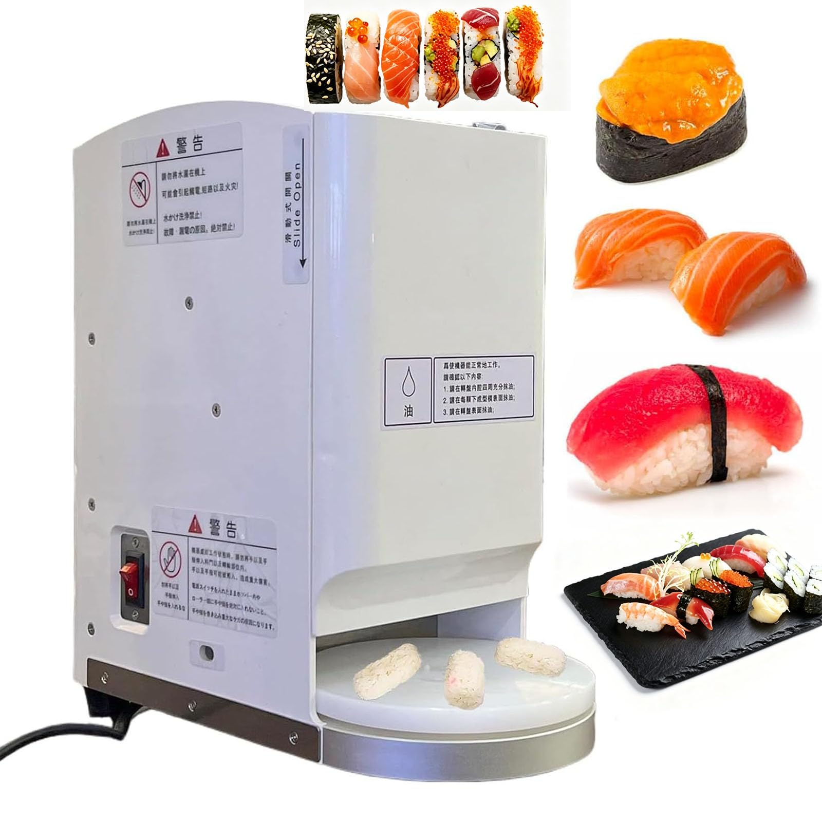 Sushi-Maschine, Gewerbliche Automatische Nigiri-formmaschine, 1200–1500 Stück Pro Stunde, Einstellbare Reisdichte, Sensor-abschaltautomatik, EIN-knopf-bedienung, Für Japanische Restaurants