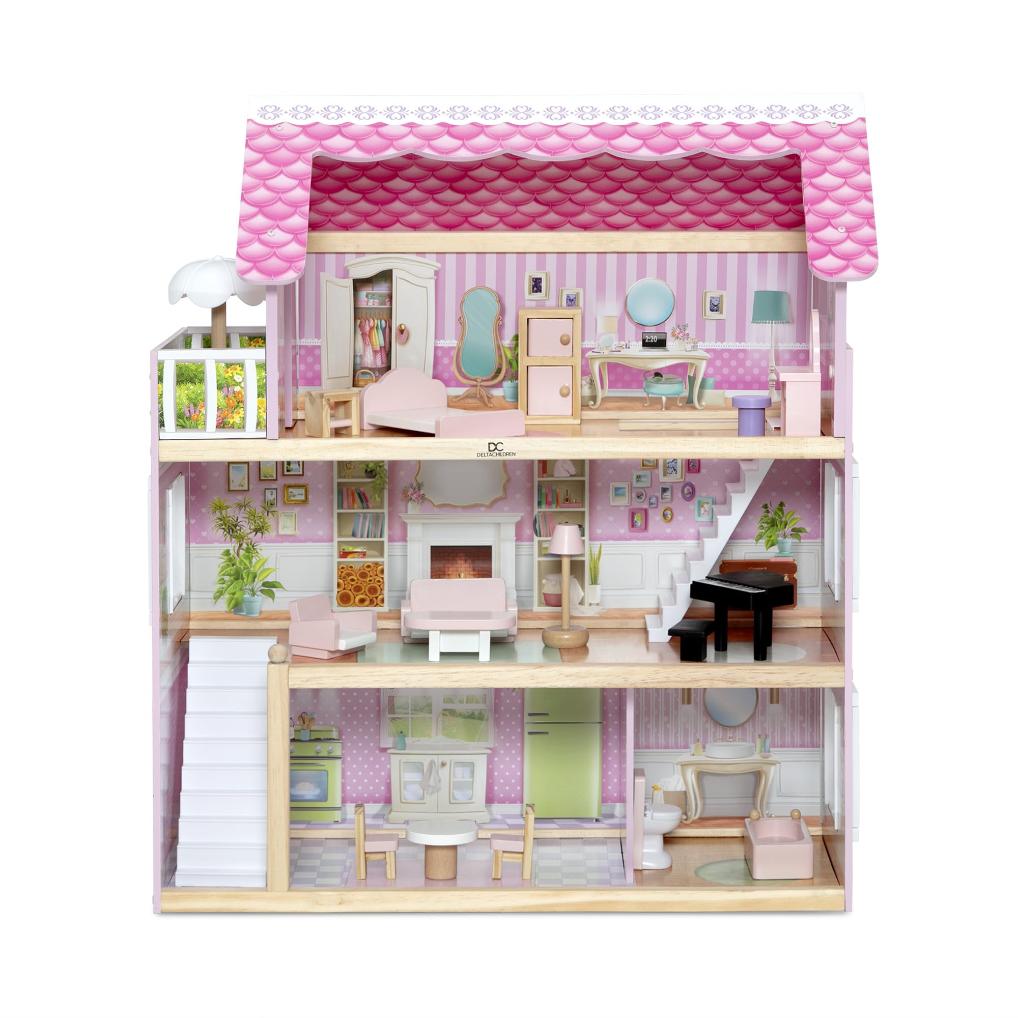 Amazon | Little Gem ドールハウス - 3階建てのドールハウス 4つの部屋