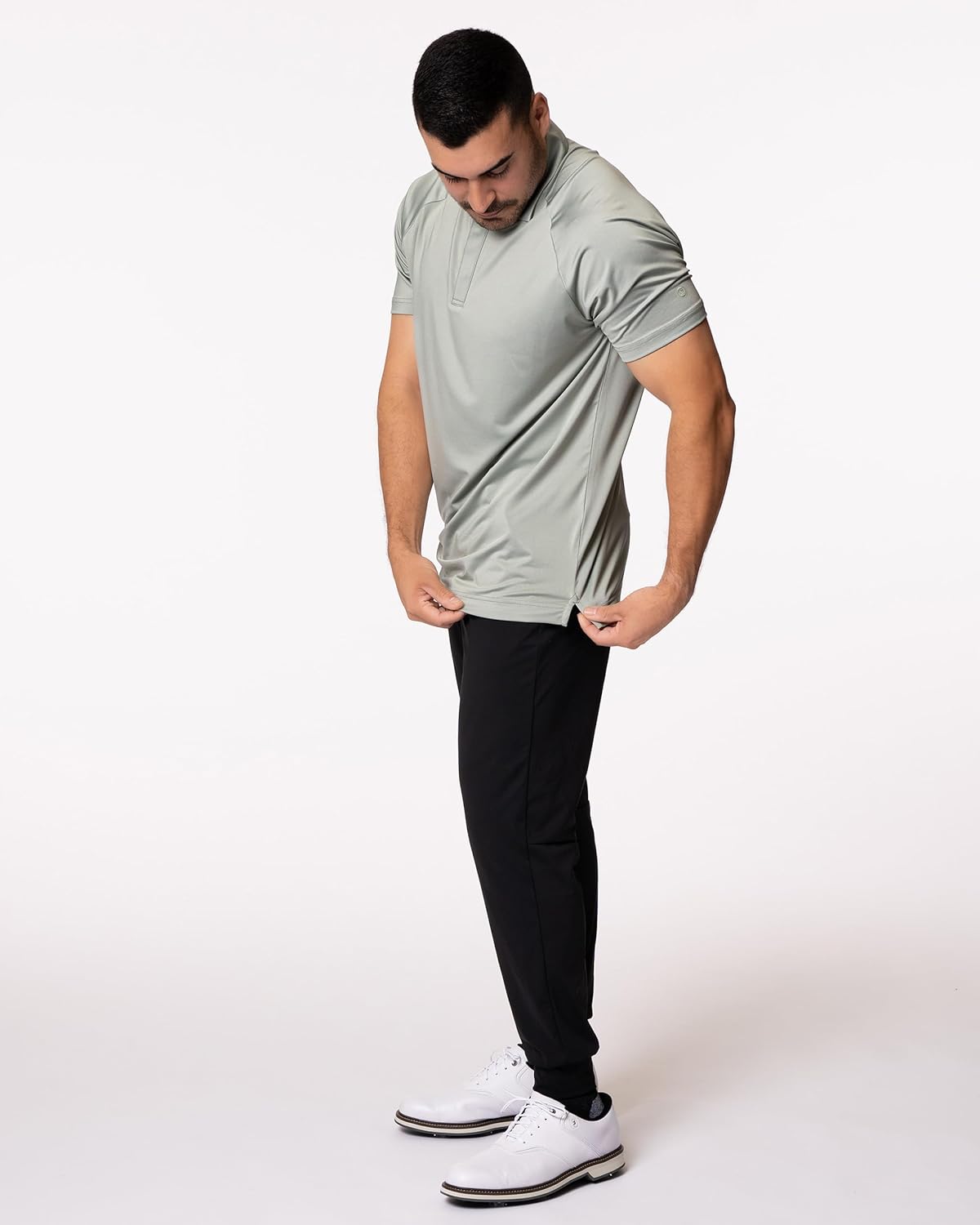 Men's Performance Golf Polo Moisture-Wicking Lightweight 4-Way Stretch Raglan Sleeves