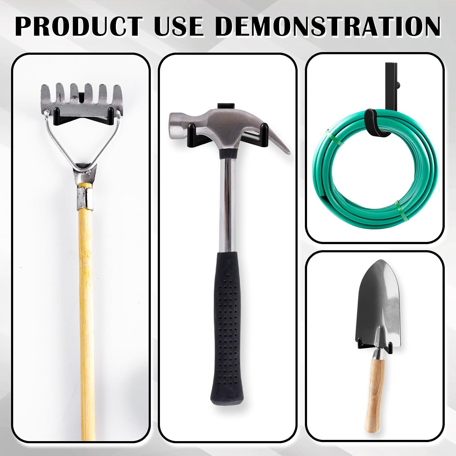 30 Pcs Storage Shed Tool Hooks Tool Hanger Compatible with Suncast Shed Accessories for Hanging Storage Shelves Organizer Accessories Parts Replacement Screws Brackets (Black,J Shape/v Shape) image 4