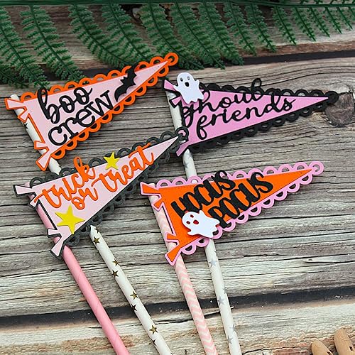 KSCRAFT Banderas de Halloween Plantillas de troqueles de corte de metal para álbumes de recortes, decoración en relieve DIY tarjeta de papel