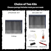 Vista 6 de 13 Pack Golf Grips, Durable Rubber Grip for Clubs, Anti-Slip “+” Texture & Zipper Back Design, Grips Only or Grips & Regripping Kit