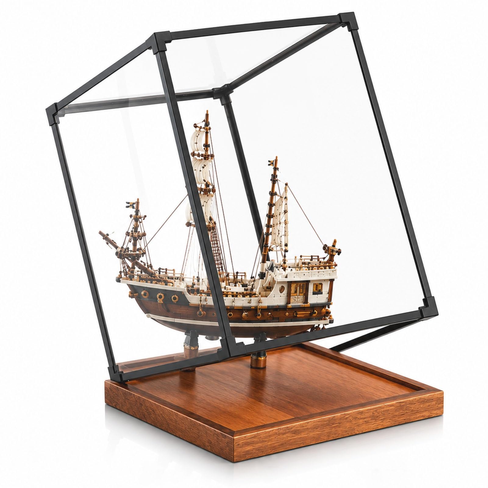 Stable Tall Large Showcase with Wood Bottom, Dustproof Clear Acrylic Display Box Alternative Glass Case, Self Assembly Transparent Organizer Cabinet(15x15x15cm(6x6x6in))