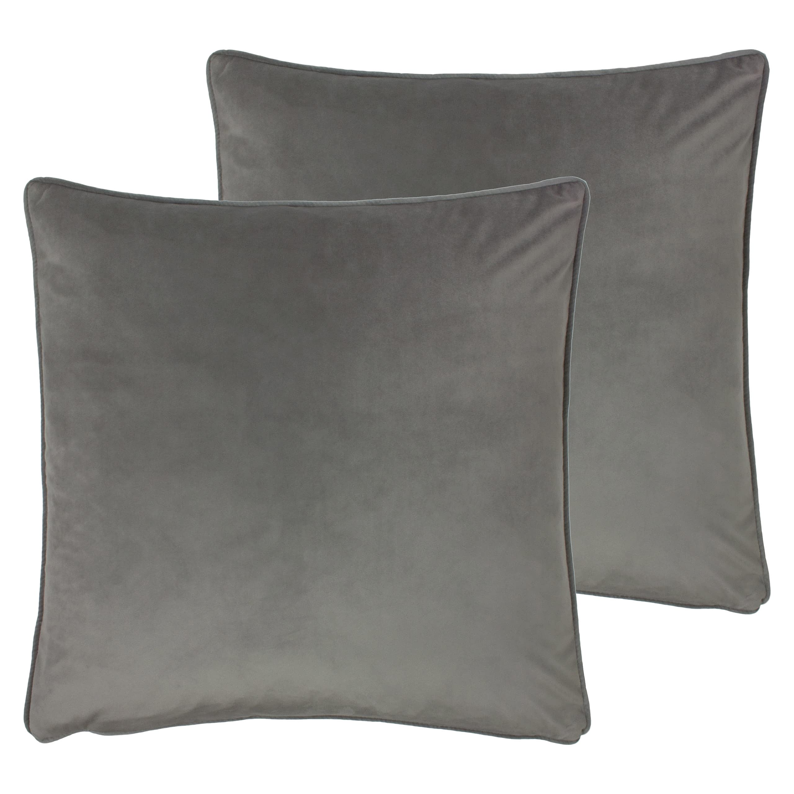 Evans Lichfield Opulence Cushions - Steel Grey - Twin Pack - Polyester Filled - 55x55cm
