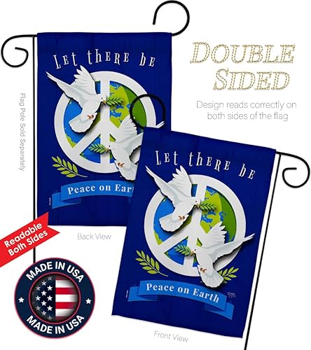 Miniatura 3 de Brisa Decor Peace on Earth - Juego de bandera para jardín con texto en inglés "Peace on Earth Garden Flag Expression Inspirational Spiritual Hope
