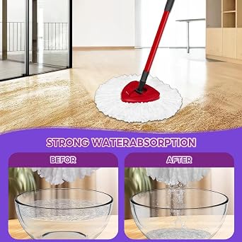 Mop Heads Replacement, 3 Pcs Triangle Spin Mop Heads